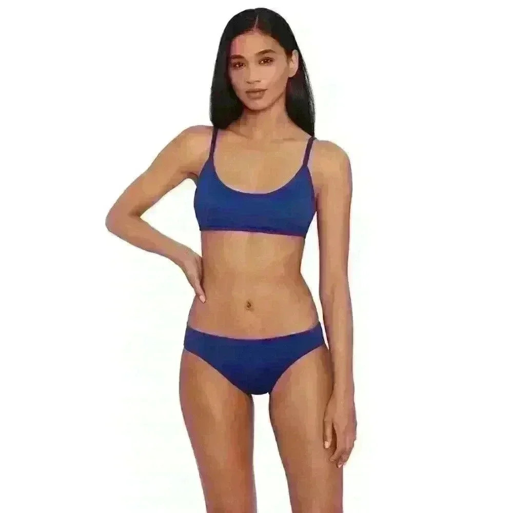 New Lauren Ralph Lauren Women's 14 Beach Club Solid Swim Bikini Top & Bottoms